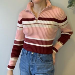 St. John’s Bay Pink and Burgundy Quarter Zip